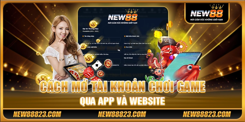 Cách mở tài khoản chơi game qua app và website